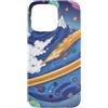 Kidcore Cartoon Style Solar System Gifts Custodia per iPhone 15 Pro Max Blue Cosmic Planet Rocket Planets, graziosa opera d'arte spaziale retrò