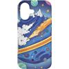Kidcore Cartoon Style Solar System Gifts Custodia per iPhone 17 Blue Cosmic Planet Rocket Planets, graziosa opera d'arte spaziale retrò