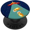 Extraterrestrial Flying Saucer Gifts Divertente astronauta Gatti UFO Abduction Space Art PopSockets PopGrip Adesivo