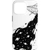 Extraterrestrial Flying Saucer Gifts Custodia per iPhone 16 Pro Bianco Nero UFO Cosmic Space Ink Alien