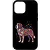 Funny Saint Bernard Gifts Accessories & Custodia per iPhone 12 Pro Max San Bernardo Fiori Farfalla Floreale Colorato Botanico