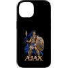 Greek Ajax Spartan Warrior Mythology Spe Custodia per iPhone 14 Ajax Eroe Greco Trojan Mitologia Scudo Lancia