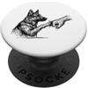 Mamma Pastore Tedesco Zampa Disegno Al T Pastore Tedesco Pugno Chiuso Mano PopSockets PopGrip Adesivo