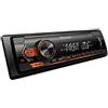 PIONEER Autoradio Pioneer MVH-S120UBA 1 DIN, illuminazione del display in ambra, compatibile con smartphone Android, USB, ingresso AUX