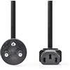 Nedis Cavo di alimentazione - Spina Danimarca - IEC-320-C13 - Dritto - Nichelato - 2.00 m - Rotondo - PVC - Nero - Etichetta