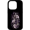 Gothic Floral Skull Moth Design Custodia per iPhone 14 Pro Teschio floreale gotico falena viola scuro design botanico