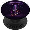 Extraterrestrial Flying Saucer Gifts Viola UFO Cuore Beam Cosmic Space Art PopSockets PopGrip Adesivo