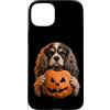 Halloween Pumpkin Cavalier Dog Owner Gif Custodia per iPhone 15 Plus Cavalier King Charles Spaniel Halloween Cane Jack O Lanterna
