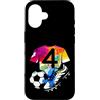 COOL SOCCER DESIGNS AND OUTFITS Custodia per iPhone 16 NUMERO 4 ANNI CALCIO 4° COMPLEANNO