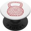 Kettle Bell, Heart, Love, Gym Kettle Bell, Cuore, Amore, Palestra PopSockets PopGrip Adesivo
