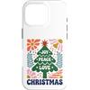 Boho Christmas Custodia per iPhone 16 Pro Christmas Joy Peace Love Retro Groovy Tree Holiday Xmas