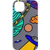 Kidcore Cartoon Style Solar System Gifts Custodia per iPhone 14 Plus Kidcore del sistema solare di arte spaziale variopinta di UFO dei pianeti del