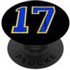 Leggende dello sport Squadra sportiva giallo blu vintage numero n. 17 PopSockets PopGrip Adesivo