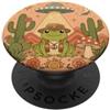Extraterrestrial Flying Saucer Gifts Groovy Retro Frog Western Style Deserto UFO Alieno Rapimento PopSockets PopGrip Adesivo