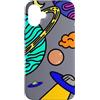 Kidcore Cartoon Style Solar System Gifts Custodia per iPhone 16 Plus Kidcore del sistema solare di arte spaziale variopinta di UFO dei pianeti del