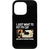 Cat Murder Show Humor Custodia per iPhone 13 Pro Pet My Cat and Watch Murder Show Divertente regalo per gli amanti dei gatti