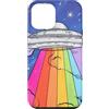 Extraterrestrial Flying Saucer Gifts Custodia per iPhone 12 Pro Max Cosmic Space Art UFO Alien Abduction Rainbow Beam