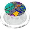 Kidcore Cartoon Style Solar System Gifts Kidcore del sistema solare di arte spaziale variopinta di UFO dei pianeti del PopSockets PopGrip per MagSafe