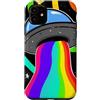 Extraterrestrial Flying Saucer Gifts Custodia per iPhone 11 Hippie alieno cosmico UFO Rainbow Beam