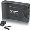 AMANKA Convertitore SCART a HDMI per audio / video 1080p, adattatore di riproduzione in TV / VHS / VCR / DVD, supporta 720 / 1080p, per ingresso HD TV / DVD