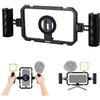 Rollei Universal Smartphone Cage All-in-One in Alluminio con Impugnature | Kit Vlogging per Smartphone con Morsetto e Anello Adesivo Magnetico Compatibile con MagSafe per iPhone Android Carico 5kg