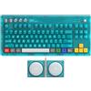 8BitDo Retro 87 Mechanical Keyboard, Hot Swappable Wireless Gaming Keyboard with RGB Backlight, Bluetooth/2.4G/USB-C, Linear Switches, Dual Super Buttons - Clear Blue - QWERTY ANSI US Layout
