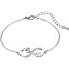 ZakiaHo 12 13 16 18 21 30 40 50 60 70 Regali di compleanno per le donne Dainty regolabile Love Heart Infinity placcato oro rosa braccialetti con cristalli trasparenti, 17cm to 22cm, Acciaio