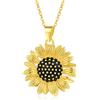 LINSTER Collana Girasole per Donna Argento Sterling 925 Placcato in oro Collana con ciondolo girasole Regali di gioielli di Natale di compleanno per donne e ragazze
