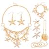 PH PandaHall 7pz Set di Gioielli Stella Marina Conchiglia, Collana con Stella Marina Bracciale Fermagli per Capelli Orecchini e Conchiglia Borsa a Tracolla per Feste in Spiaggia