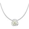 Vinani Design 2APG-S00 - Ciondolo con perla coltivata d'acqua dolce, elegante e lucido, in argento sterling 925, con catena a serpente italiana, perla naturale e Argento, cod. 2APG-S50