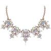 EVER FAITH Strass Chunky Collana Chunky per le donne, Stunning Cristallo Fiore Dichiarazione Collana Collare per festa di nozze