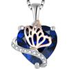 YL Collana Farfalla Cuore Argento 925 con 12 Pietra Portafortuna Zirconia Cubica Ciondolo per donna