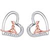 YFN Orecchini sportivi in argento sterling a forma di cuore, per lo sport e gli | Festa della mamma, Natale, Capodanno, compleanno, regalo per donne, nonne, mamme, figlie