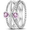 Hapour Anello in argento sterling 925 per donna, anelli eternity, anelli impilabili per donna, regali di San Valentino per lei
