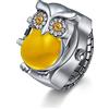 JewelryWe Orologio da dito da uomo e donna con elastico rotondo al quarzo, Anello Orologio Stile Gufo, Colore da Scelta