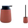 MSV - Dispenser Sapone e Scopino WC Maonie - Terracotta Opaco | Dispenser Sapone e Scopino WC · Set Bagno Coordinato · Finitura Terracotta Opaco · Facile da Pulire