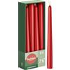 Bolsius Candele affusolate - Rosso - Confezione da 8 - 24,5 cm - Durata di 7 ore - Non profumate - Cera vegana naturale - Senza olio di palma
