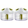 Tefal, K13304, tritatutto da 5 secondi, non necessita di corrente, capacità: 500 ml, tritatutto multiuso per verdure, frutta, cipolle, noci, aglio, alimenti per bambini, bianco/verde (Confezione da 2)