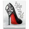 Govivo Be A Stiletto In A Room Full Of Flats - Stampa artistica da parete con citazione di scarpe su sfondo grigio chiaro - opera d'arte senza cornice stampata su carta fotografica, 20,3 x 25,4 cm