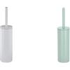 Spirella - Set 2 Scopini WC Akira - Bianco Opaco/Verde Ghiaccio Opaco | 2 Scopini WC Coordinati · Set Bagno Coordinato · Colori Abbinati · Facile da Pulire