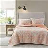 Comfort Spaces Copriletto per tutte le stagioni, leggero, copriletto, federe abbinate, microfibra, corallo Gloria, Full/Queen