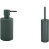 Spirella - Dispenser Sapone e Scopino WC - Verde Scuro Opaco | Dispenser Sapone e Scopino WC · Set Bagno Coordinato · Finitura Verde Scuro Opaco · Facile da Pulire