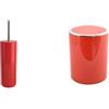 MSV - Set WC e Pattumiera Inagua - Rosso | Set WC e Pattumiera · Set Bagno Coordinato · Finitura Rosso · Facile da Pulire