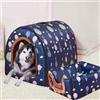 GGoty Cuccia per cani extra large, pieghevole, 2 in 1, cuscino divano letto per cani, impermeabile, anti-ansia, staccabile, lavabile (XXL, 92 x 68 x 72 cm, F)