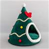 Generic Cuccia per animali domestici, a forma di albero di Natale, cuccia per cani e gatti con cuscino rimovibile, accogliente cuccia per cani di taglia piccola e grande, colore verde