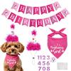 KASESSS 3 Pezzi Cappello per Cani Compleanno Set, Forniture per Feste di Compleanno per Cani, Cappello per Compleannos Gatto con Numeri, Bandana Striscione Happy Birthday per Canis di Piccola Gatti