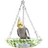 PENGCHE Nido per uccelli, per parrocchetti, impermeabile, cuccia per pappagalli, accessorio per gabbia, nido lavabile per pappagallini, inseparabile, stabile, con catena, verde, diametro 15 cm