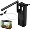 Mikiuly Filtro per Acquario 3W, Interno Silenzioso e Potente, Pompa Filtro con Barra dello Spruzzo, 200L/H, Adatto per Acquari Fino a 40L, Nero