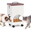 BREUAILY 9L Distributore automatico di cibo per gatti, distributore a gravità in acciaio inossidabile per 4 gatti con 4 contenitori, animali domestici con contenitore per croccantini per gatti