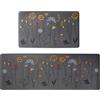 RLAVBL Set di 2 Tappeti da Cucina, Antiscivolo e Lavabili, Tappeto da Cucina Tappeto per Corridoio, Sala da Pranzo e Ingresso,120x44cm e 75x44cm, Fiori Colorati